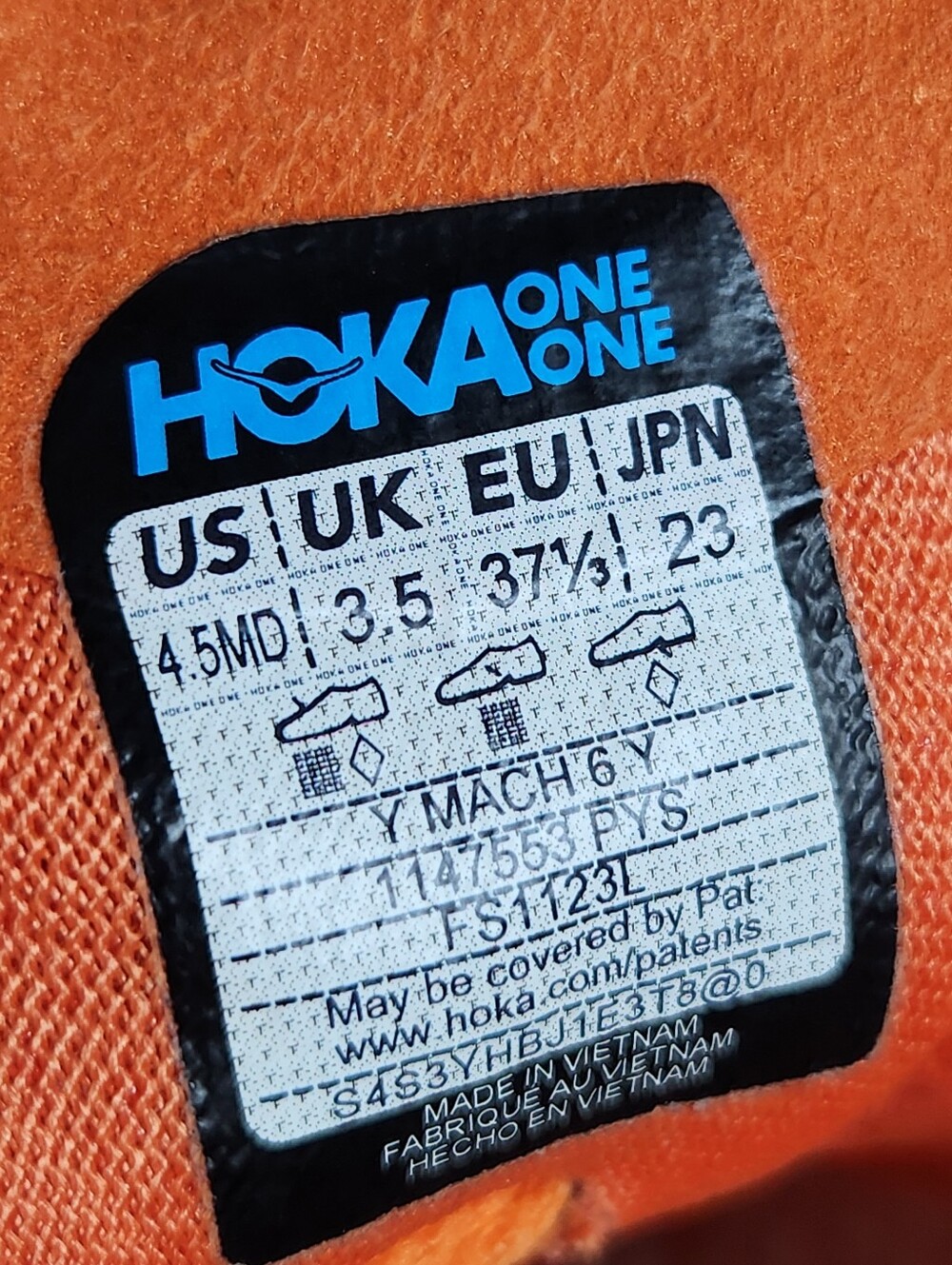 Hoka March 6 Big Boys Size 4.5 Youth Athletic Running Cushioned Shoes Sneakers - Picture 11 of 15